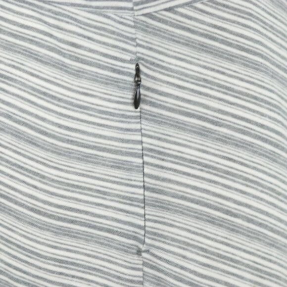 Exofficio Women's XS Gray White Striped V-Neck Short Sleeve Knit Jersey Dress - Picture 7 of 9